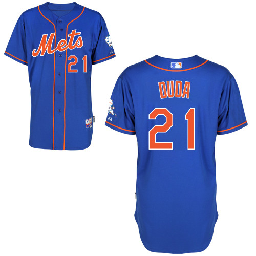 Lucas Duda #21 MLB Jersey-New York Mets Men's Authentic Alternate Blue Home Cool Base Baseball Jersey
